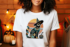 Cute Halloween black cat clipart |Abstract shirt designs png Product Image 1