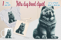Cute vintage dog clipart | Retro dog breed design png Product Image 1