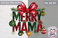 Christmas Mama Quote Sublimation Design PNG Buffalo Plaid Product Image 1