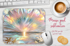Summer beach mouse pad sublimation design| Iridescent &amp; gold Product Image 1