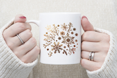 Christmas snowflakes design| Gold pattern T-shirt clipart Product Image 3