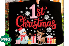My 1st Christmas PNG, Christmas T-Shirt Product Image 1