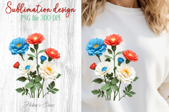 Carnations flowers sublimation design png | Floral clipart Product Image 1