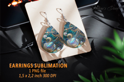 Gold Aquamarine Ocean earrings design| Teardrop earring png Product Image 1