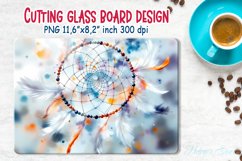 Boho dreamcatcher kitchen glass cutting board sublimation Product Image 2