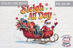 Christmas Sublimation Design PNG Funny Quote Santa Elf Lama Product Image 1