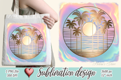 Gold summer beach palm tree sublimation designs |Pearl ocean Product Image 1