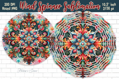 Christmas Snowflake Wind Spinner wrap sublimation design png Product Image 1
