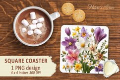 Floral bouquet square coasters | Coaster square sublimation Product Image 2