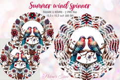 Cute birds windspinner |Lovebirds Wind spinner sublimation Product Image 1