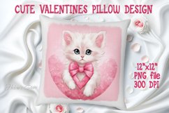 White Valentines cat pillow design|Sweet pets print pillows Product Image 1