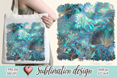 Blue ocean gold and pearl sublimation designs png | Sea life Product Image 1