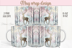 Christmas raindeer mug wrap png | Magic deer mug sublimation Product Image 1