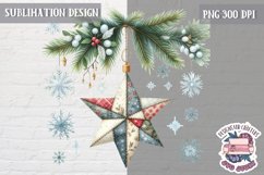 Christmas Patchwork Sublimation Design PNG Glitter Shine Product Image 1