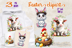 Funny Easter Bunny Sublimation designs | Farmhouse clipart Product Image 1