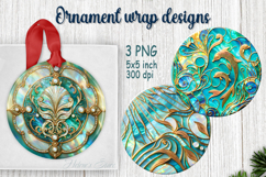 Fantasy ocean round ornament sublimation designs PNG Product Image 1