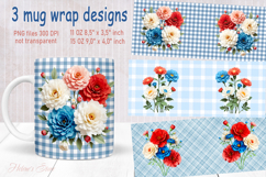 Vintage summer flowers design mug wrap 15 oz 11 oz png Product Image 1