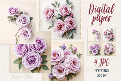 Vintage floral digital papers jpeg|Scrap booking 3d graphics Product Image 1