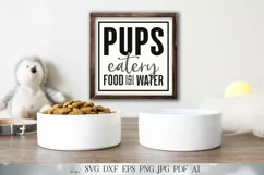 Pups Eatery Food & Water SVG | Dog Bowl SVG | Farmhouse Sign Product Image 3