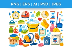 Bathroom and Cleaning Essentials Bundle Doodle|Vector &amp; PNG Product Image 1