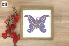 3D Butterfly Mandala Svg, 3D Layered Butterfly Mandala Svg Product Image 3