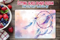 Boho dreamcatcher kitchen glass cutting board sublimation Product Image 2