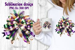 Mardi gras coquette bow design | Cute girly t-shirt clipart Product Image 2