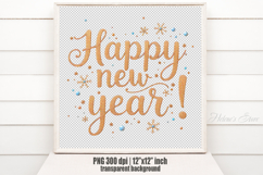 Bright Happy New Year quote sublimation design clipart png Product Image 2