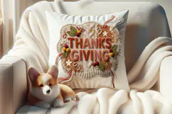 Thanksgiving Chenille Embroidered Patch Puffy design PNG Product Image 3