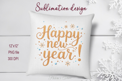 Bright Happy New Year quote sublimation design clipart png Product Image 3
