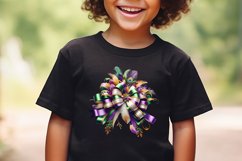 Mardi gras coquette bow design | Cute girly t-shirt clipart Product Image 3