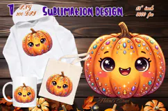 Cute Halloween clipart | Kawaii shirt sublimation designs Product Image 1