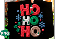 Ho Ho Ho Png, Crochet Christmas Png Product Image 3