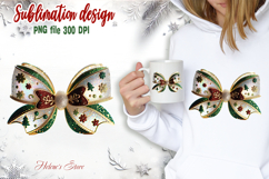 Christmas coquette bows design|Red Green bow T-shirt clipart Product Image 1