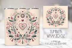Pastel heart &amp; flowers straight skinny tumbler 20 oz wrap Product Image 1