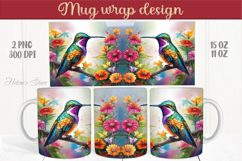 Cute Hummingbird mug wraps sublimation designs |Humming bird Product Image 1