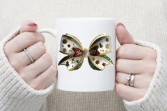 Christmas coquette bows design|Red Green bow T-shirt clipart Product Image 3
