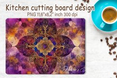 Watercolor flowers pattern design cutting board sublimation Product Image 1
