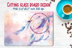 Boho dreamcatcher kitchen glass cutting board sublimation Product Image 1