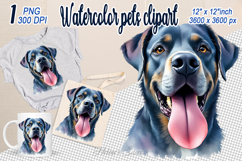 Cute watercolor dog clipart | Colorful dog design png Product Image 1