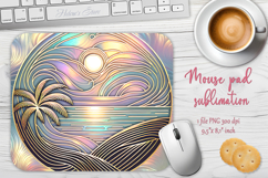Summer beach mouse pad sublimation design| Iridescent &amp; gold Product Image 1