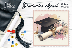 Graduate sublimation png | Graduating vintage postage stamp Product Image 1