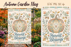 Harvest Blessings Garden Flag Sublimation|Fall garden design Product Image 1