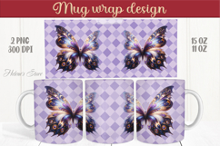 Lilac butterfly mug wrap sublimation 15oz 11oz| Summer vibes Product Image 1