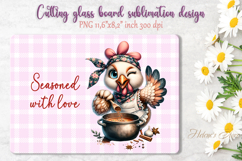 Cute chicken and funny quote cutting board sublimation png Product Image 1