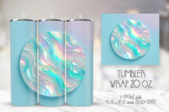 Light aqua pastel tumbler 20oz wrap sublimation design png Product Image 1