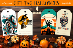 Halloween gift tags printable BUNDLE |Gift tag designs png Product Image 19