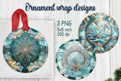 Fantasy ocean round ornament sublimation designs PNG Product Image 1