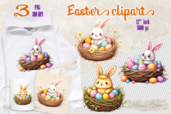 Funny Easter Bunny Sublimation designs | Farmhouse clipart Product Image 1