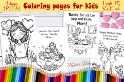 Happy Mother's Day Coloring Book Pages jpeg| Gift for mom Product Image 1